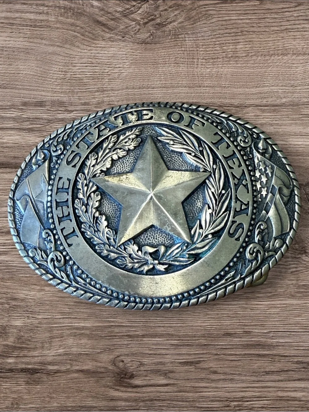 Tony Lama Texas State Series Solid Brass Western Belt Buckle vintage exclusive